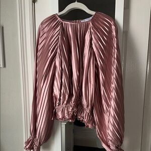 Endless Rose Elegant Pink Pleated Women's Top